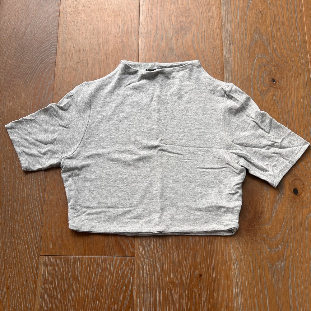 Naked Wardrobe Gray crop top